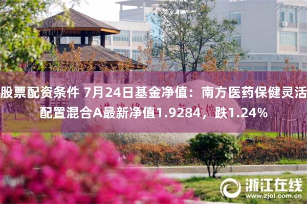 股票配资条件 7月24日基金净值：南方医药保健灵活配置混合A最新净值1.9284，跌1.24%