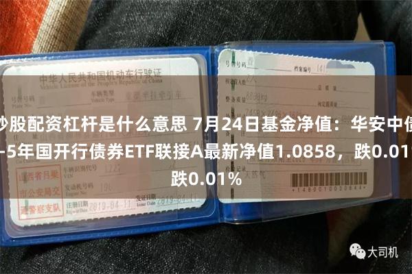 炒股配资杠杆是什么意思 7月24日基金净值：华安中债1-5年国开行债券ETF联接A最新净值1.0858，跌0.01%