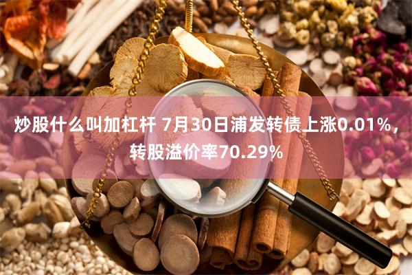 炒股什么叫加杠杆 7月30日浦发转债上涨0.01%，转股溢价率70.29%