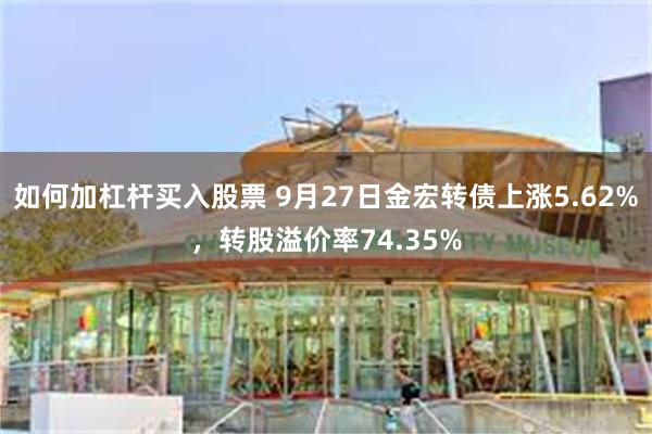 如何加杠杆买入股票 9月27日金宏转债上涨5.62%，转股溢价率74.35%