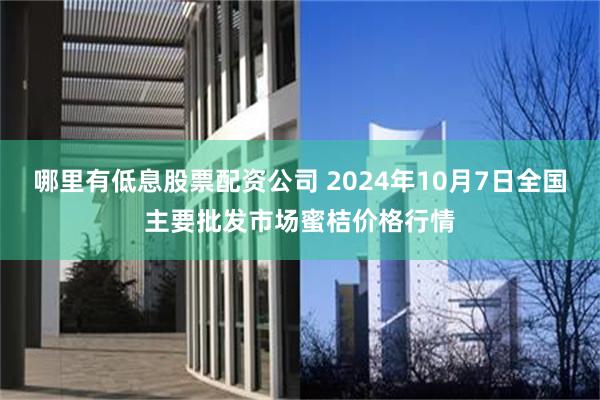 哪里有低息股票配资公司 2024年10月7日全国主要批发市场蜜桔价格行情